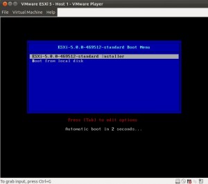 ESXi 5 Menú de arranque del instalador