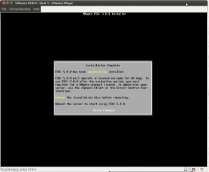 ESXi 5 Finalización de la intalación